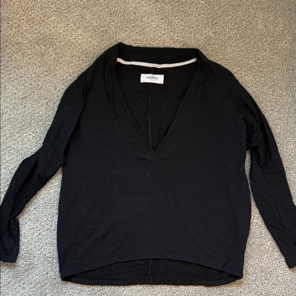 SoulCycle Black V-Neck Top